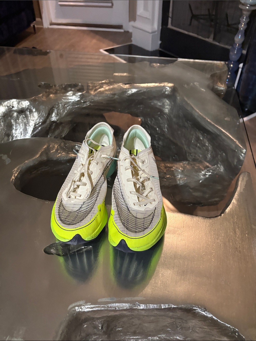 Nike Zoom Vaporfly Light Mint and Neon Yellow Running Sneakers